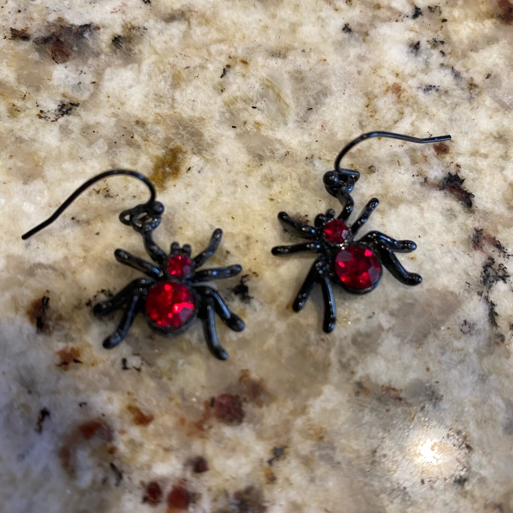 Spider Rhinestone earrings.